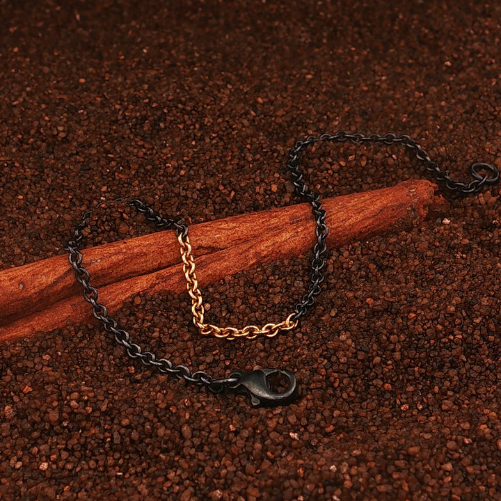 Armband 750 Gold und geschwärztes Silber