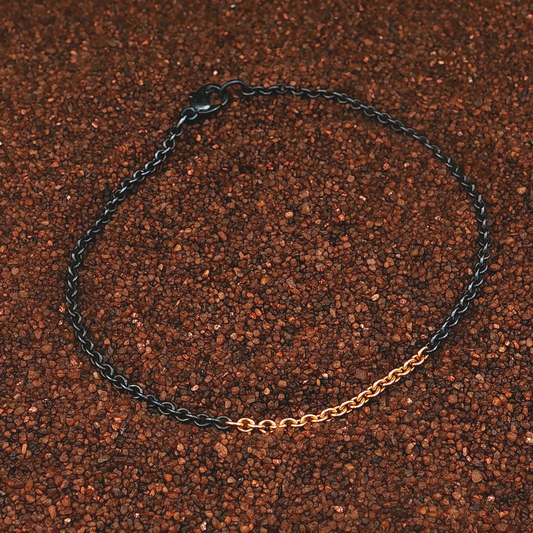 Armband 750 Gold und geschwärztes Silber