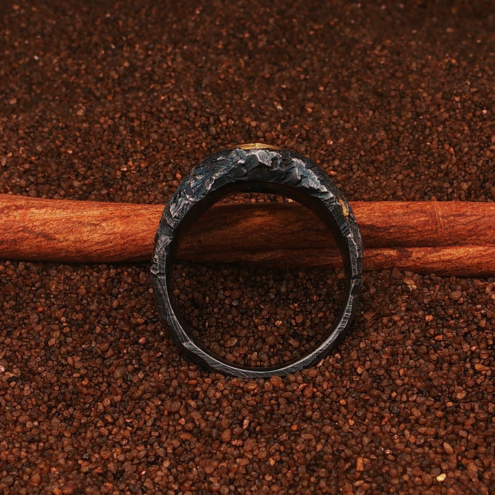 Großer Ring aus Silber und Gold mit einem Goldberyll